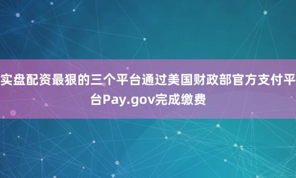 实盘配资最狠的三个平台通过美国财政部官方支付平台Pay.gov完成缴费